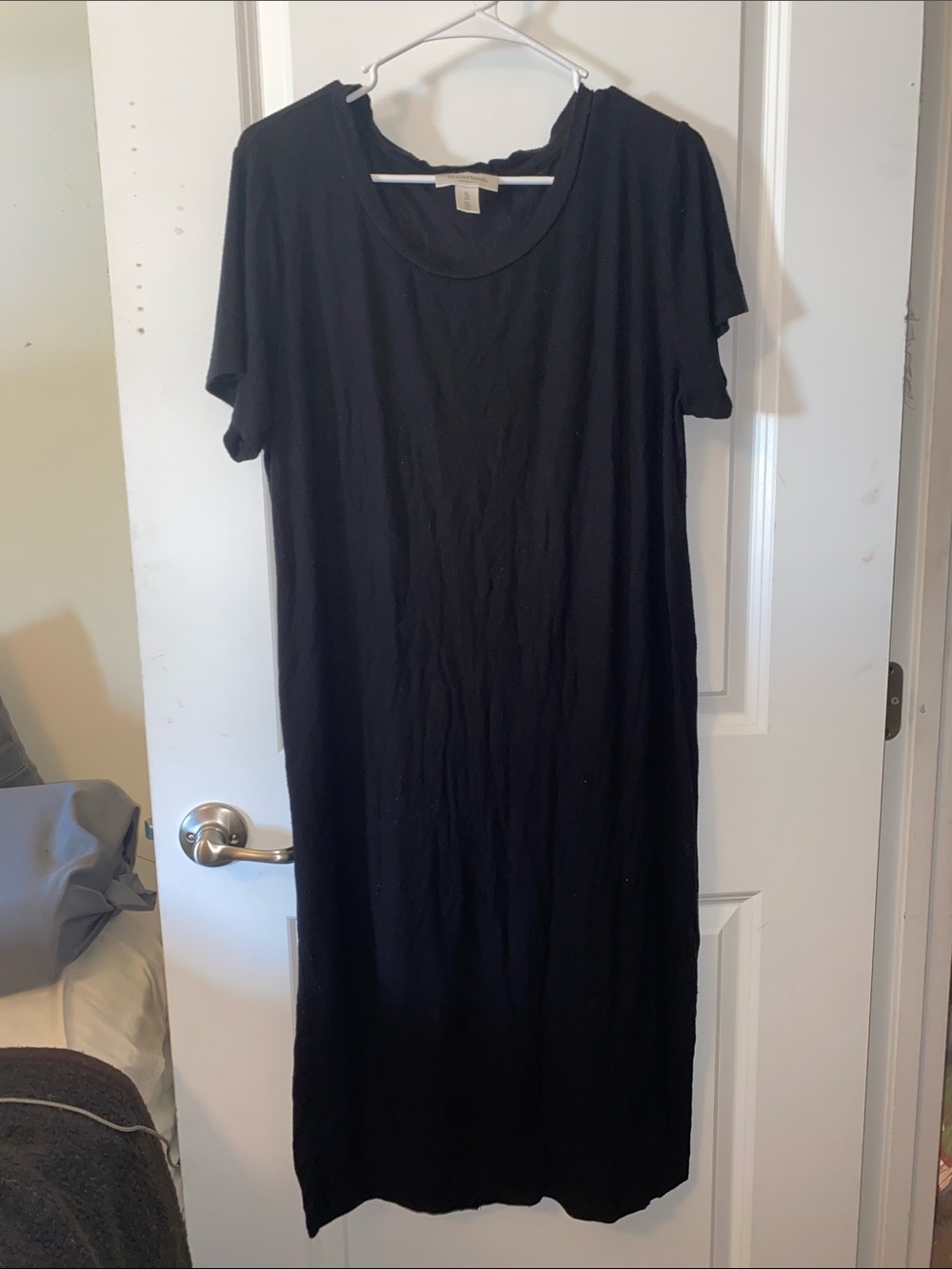 Motherhood Maternity Black Ribbed Short Sleeve Midi Dress XL
